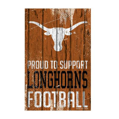 Texas Longhorns 11x17 Wood Sign Proud to Support Fans - ToylandEU
