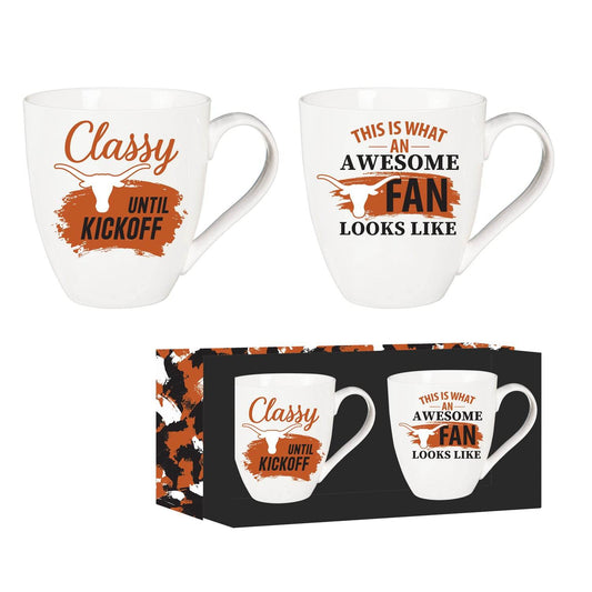 Texas Longhorns 17oz Ceramic Coffee Mug Two Piece Gift Box - ToylandEU