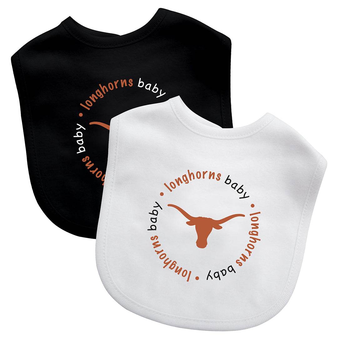 Texas Longhorns Baby Bib 2 Pack Officially Licensed Unisex - ToylandEU