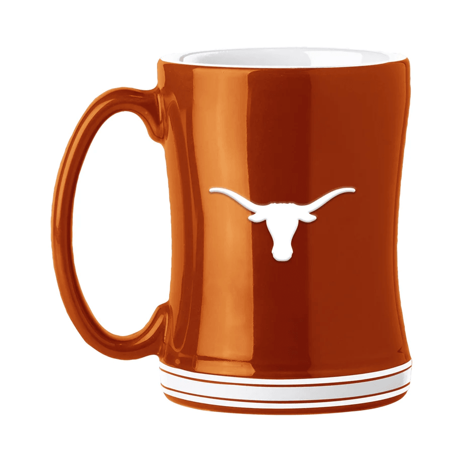 Texas Longhorns Coffee Mug 14oz Sculpted Relief Team Color - ToylandEU