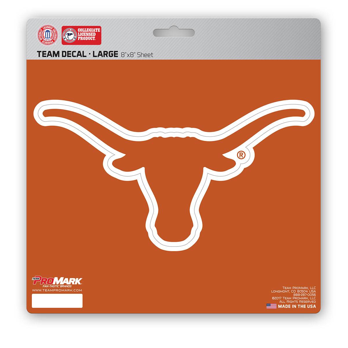 Texas Longhorns Decal 8x8 Die Cut Logo UV Protected - ToylandEU