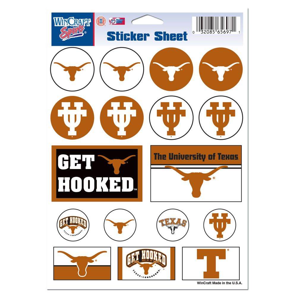 Texas Longhorns Decal Sheet 5x7 Vinyl Stickers Pack - ToylandEU