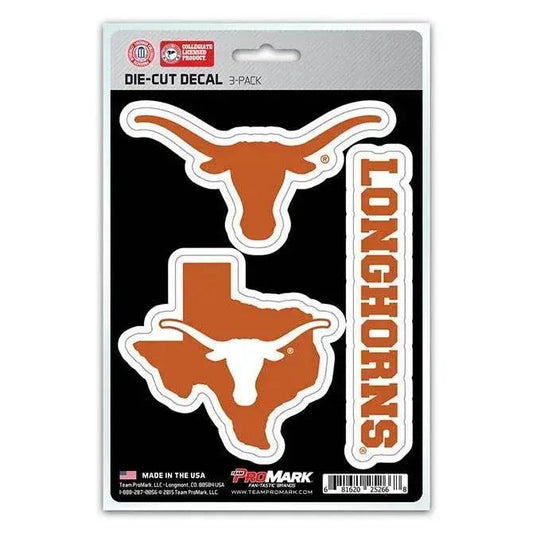  Texas Longhorns Die Cut Decal 3 Pack Premium Clear Vinyl -  ToylandEU™