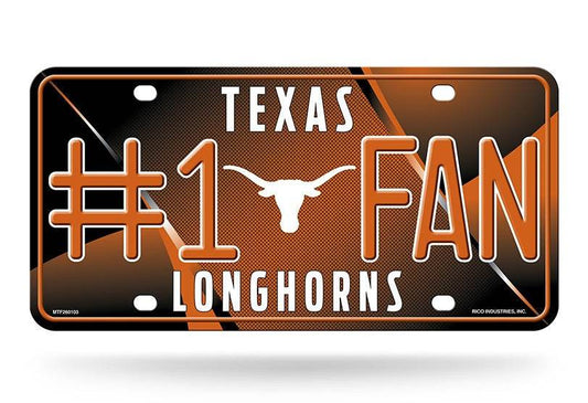 Texas Longhorns License Plate Number One Fan Aluminum 6x12 - ToylandEU