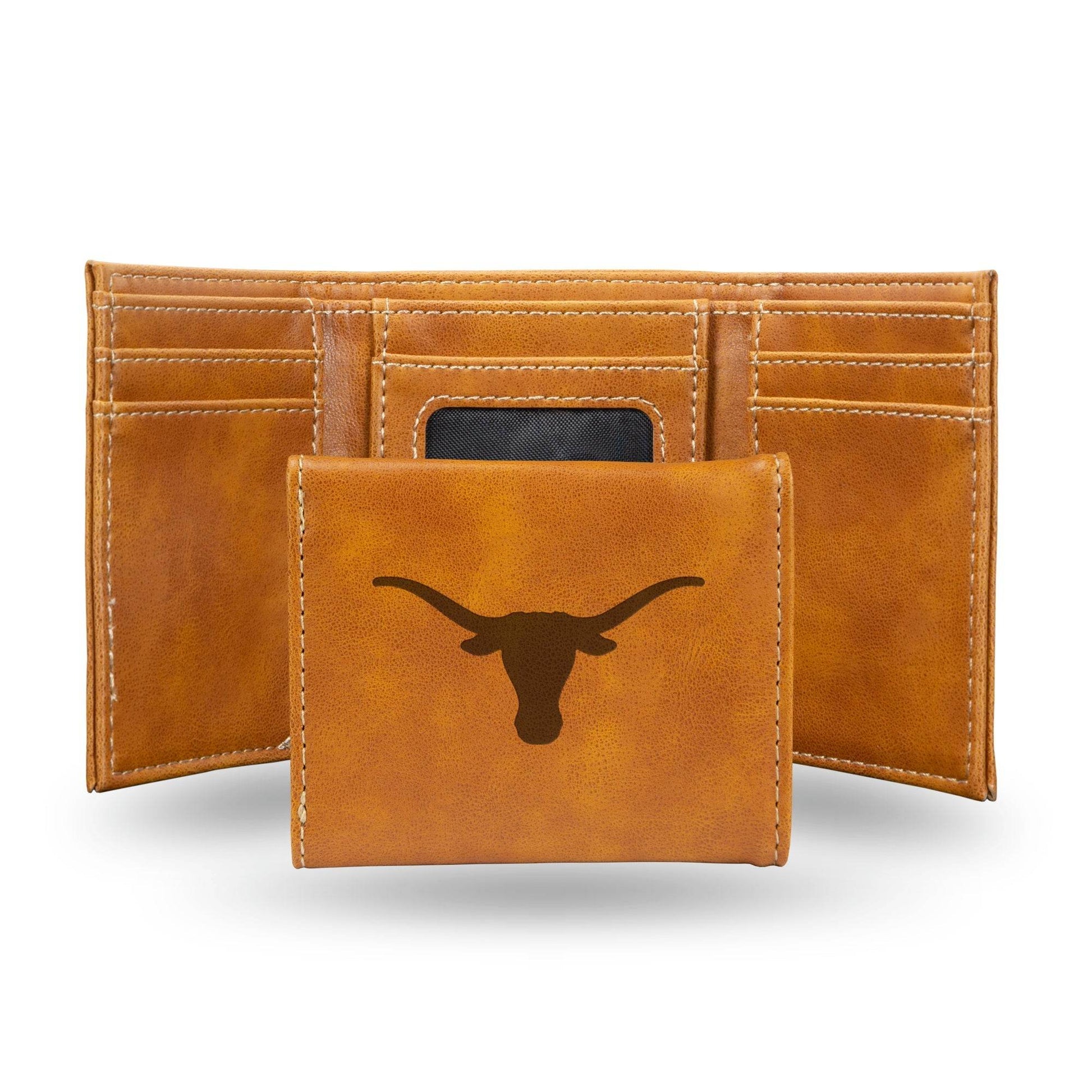 Texas Longhorns Trifold Leather Wallet Laser Engraved - ToylandEU