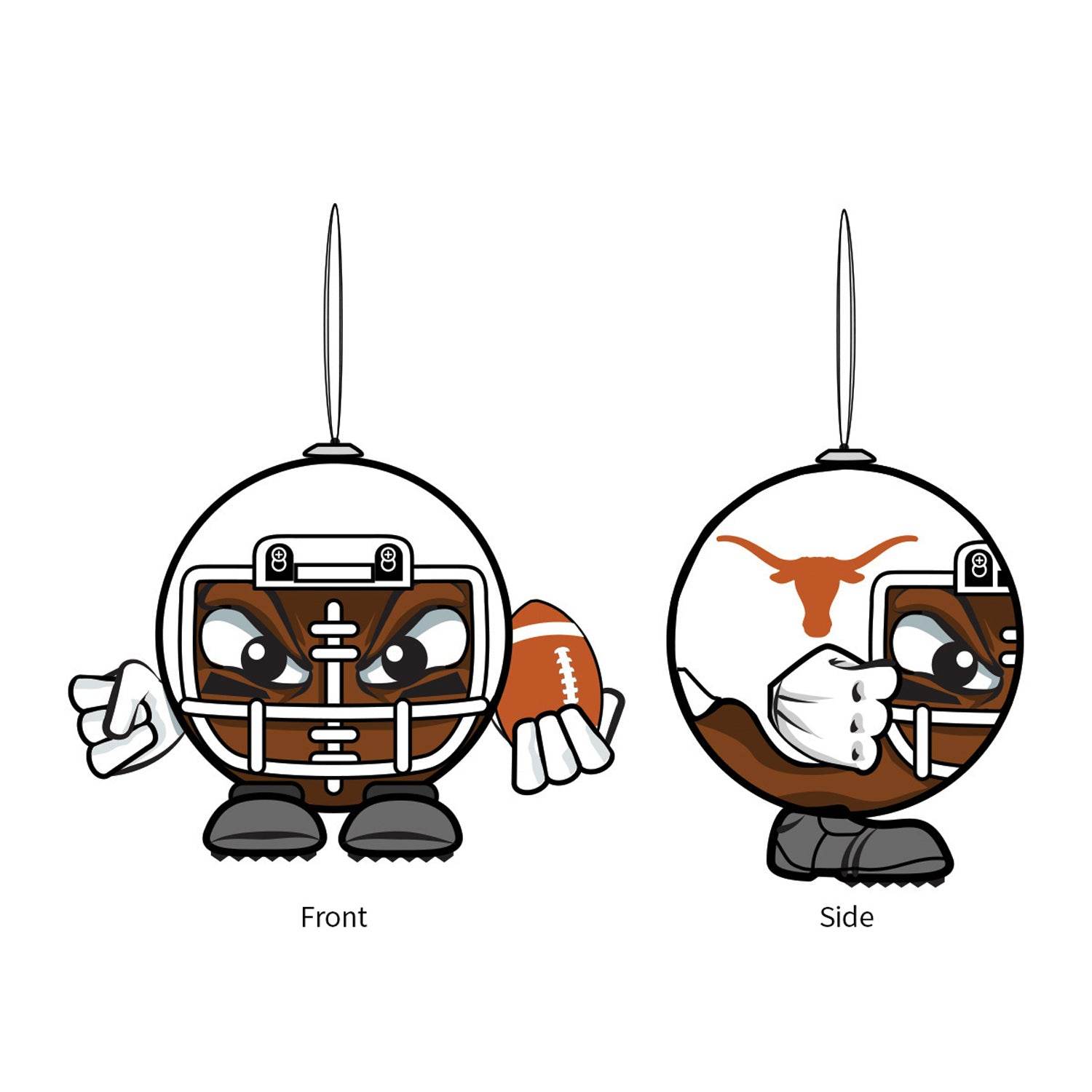 Texas Longhorns Whimsical Ornament Ball Head Decoration - ToylandEU