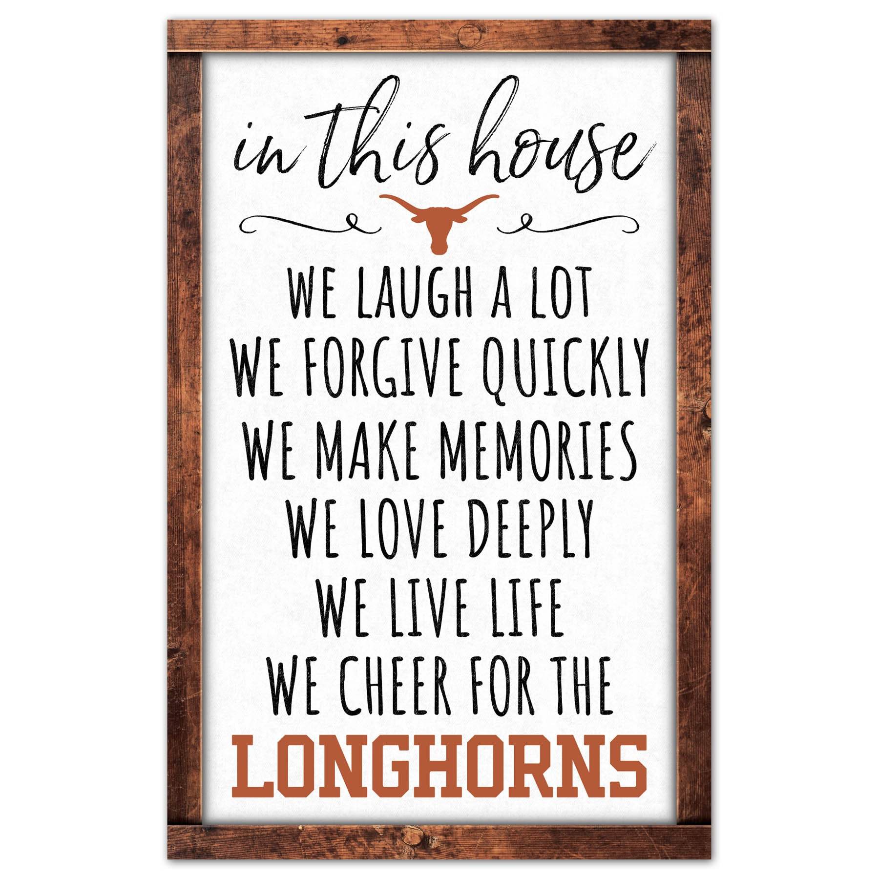 Texas Longhorns Wood Sign 11X17 In This House Decor - ToylandEU