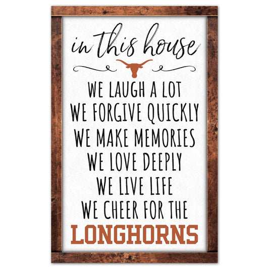 Texas Longhorns Wood Sign 11X17 In This House Decor - ToylandEU