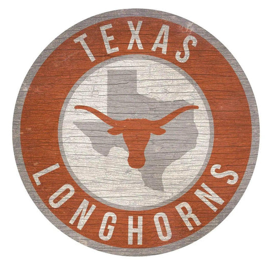  Texas Longhorns Wood Sign 12 Inch Round State Design -  ToylandEU™