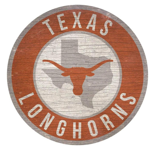  Texas Longhorns Wood Sign 12 Inch Round State Design -  ToylandEU™