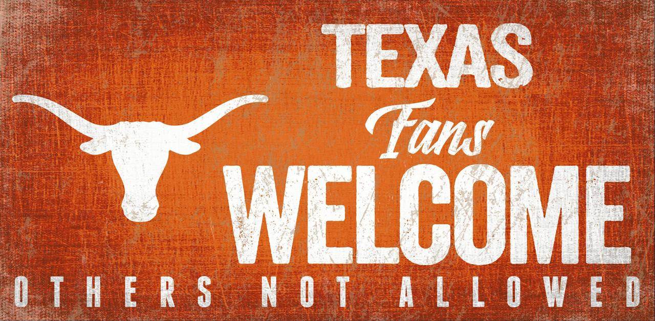 Texas Longhorns Wood Sign 12x6 Fans Welcome Design Decor - ToylandEU