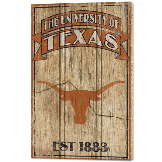 Texas Longhorns Wood Sign 15x24 Established Wall Decor - ToylandEU