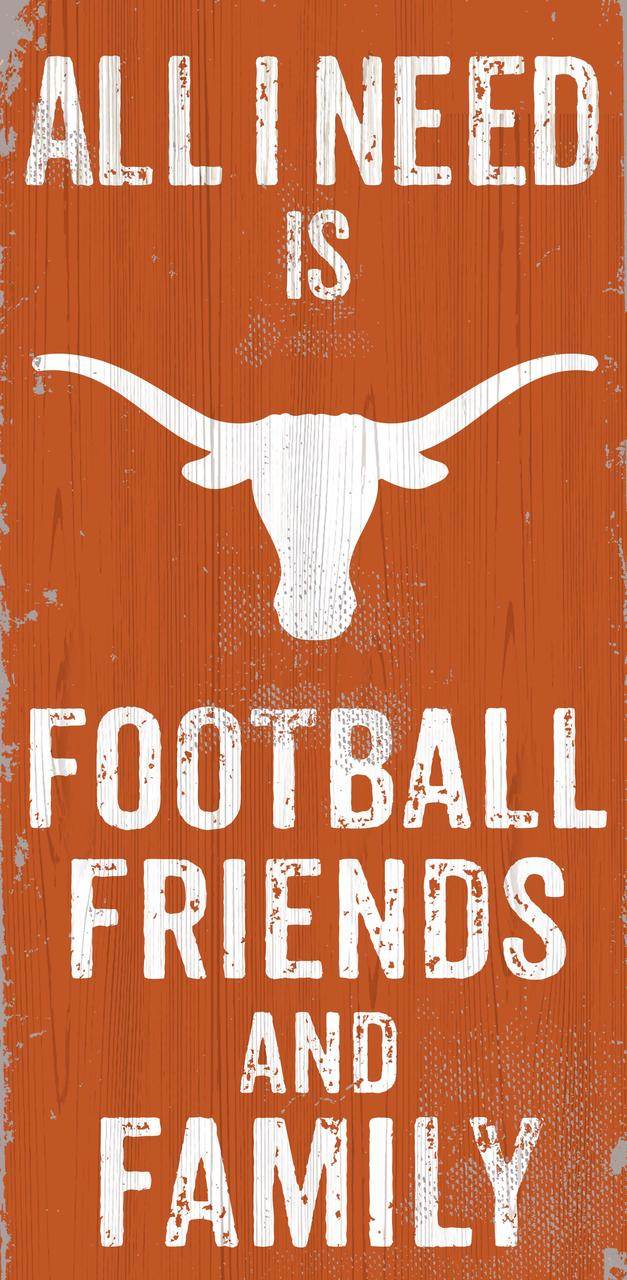 Texas Longhorns Wood Sign 6x12 Football Friends And Family - ToylandEU