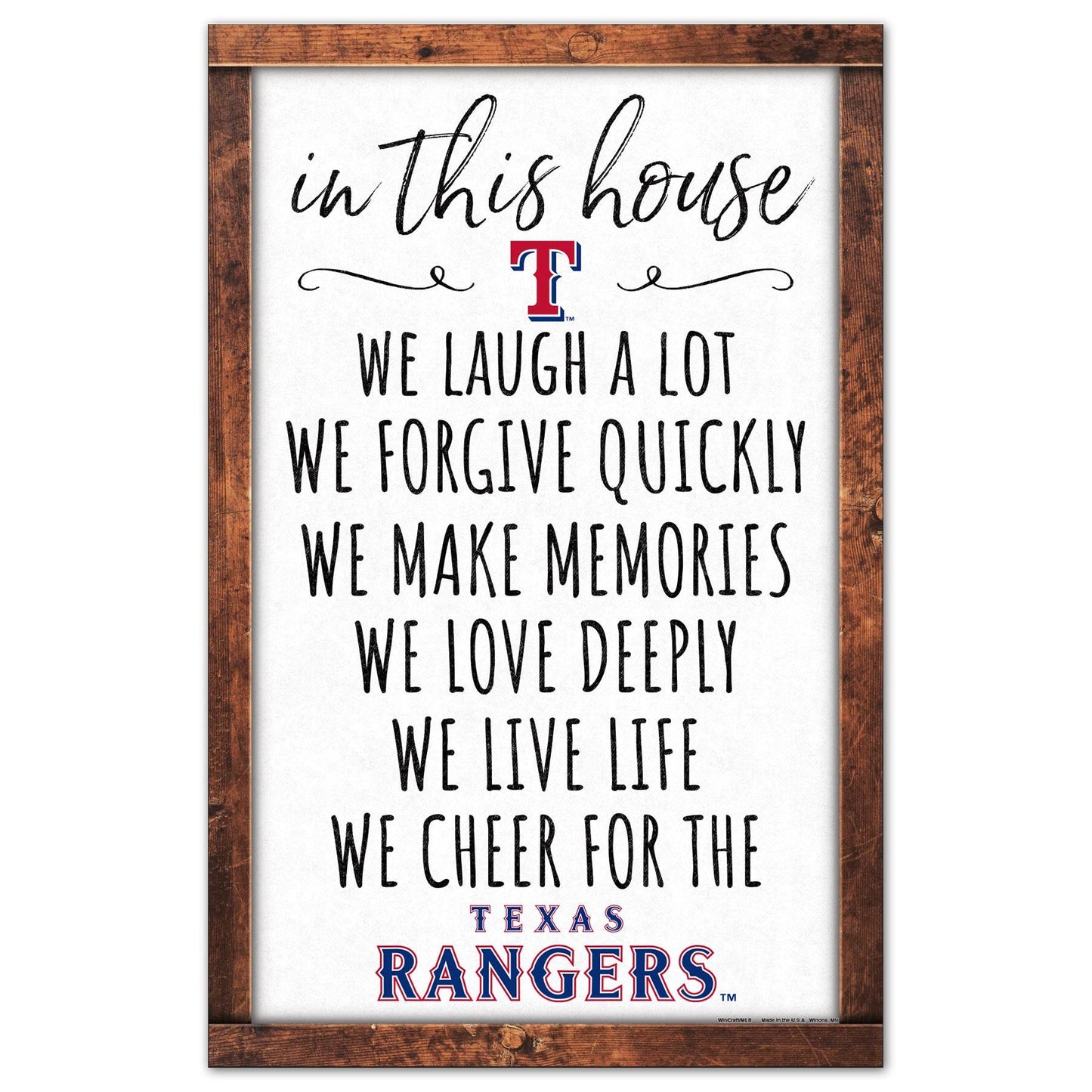 Texas Rangers 11x17 Wood Sign In This House Wall Decor - ToylandEU