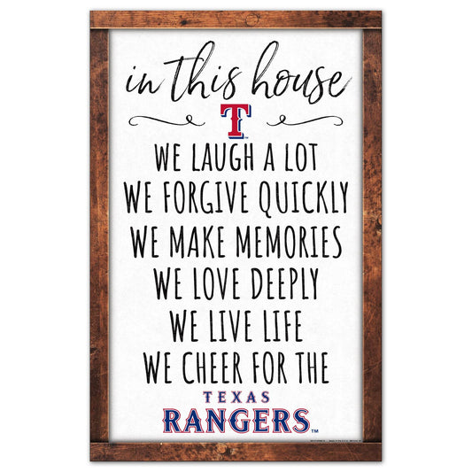 Texas Rangers 11x17 Wood Sign In This House Wall Decor - ToylandEU