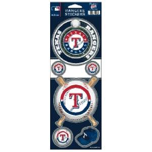 Texas Rangers Prismatic Stickers Sheet 5 Die Cut 4 By 12 - ToylandEU