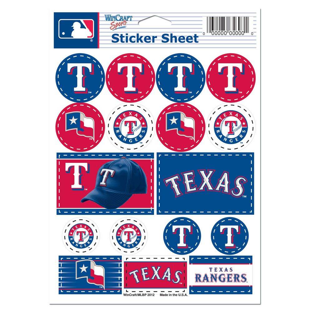 Texas Rangers Vinyl Decal Sheet 5x7 Pack for Surfaces - ToylandEU