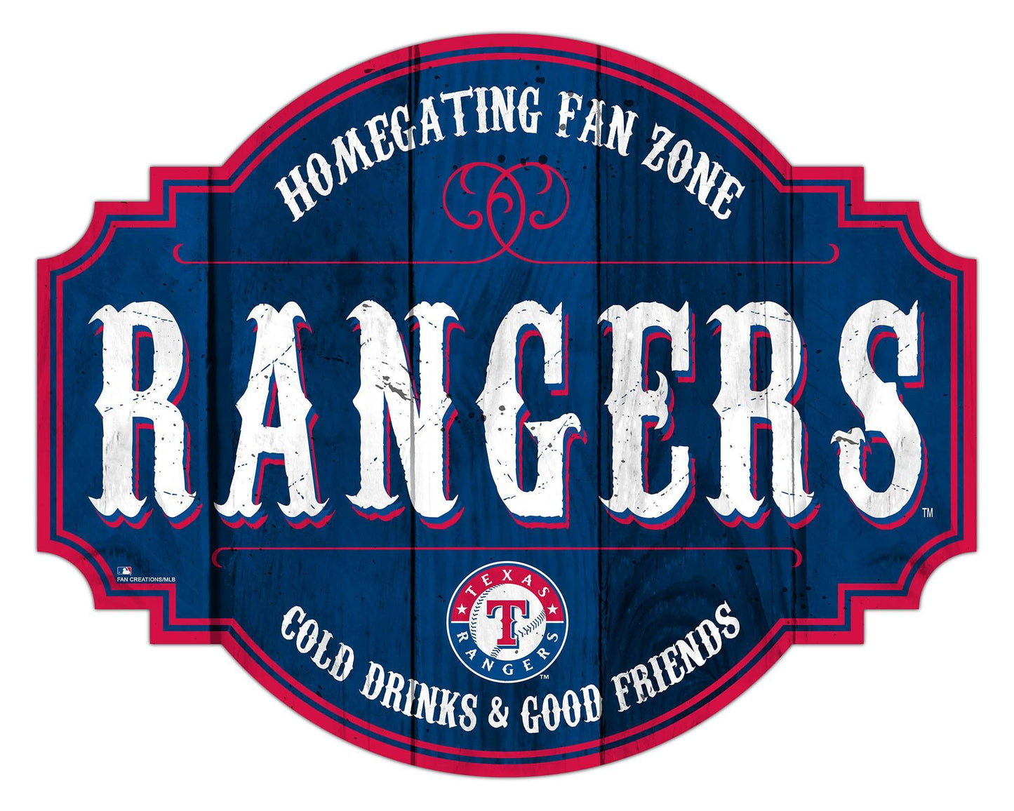 Texas Rangers Wooden Sign 12 Inch Homegating Tavern - ToylandEU