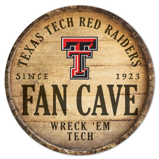 Texas Tech Red Raiders Wood Round Barrel Top Sign 14 Inch - ToylandEU