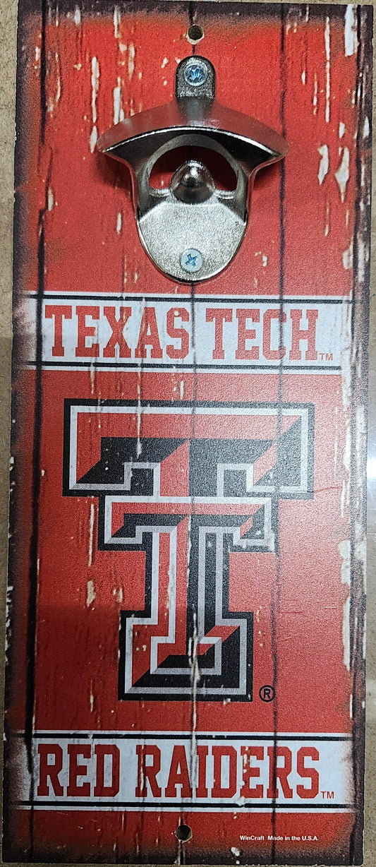 Texas Tech Red Raiders Wood Sign 5x11 Bottle Opener - ToylandEU