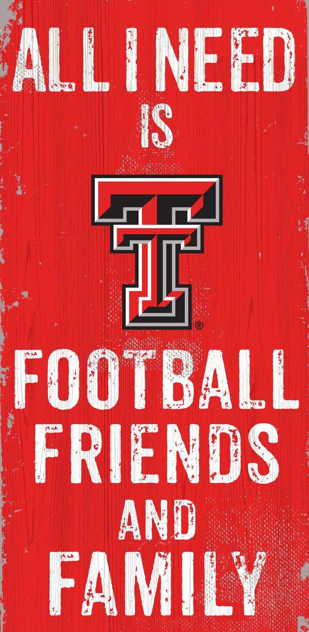 Texas Tech Red Raiders Wood Sign 6x12 Friends and Family - ToylandEU