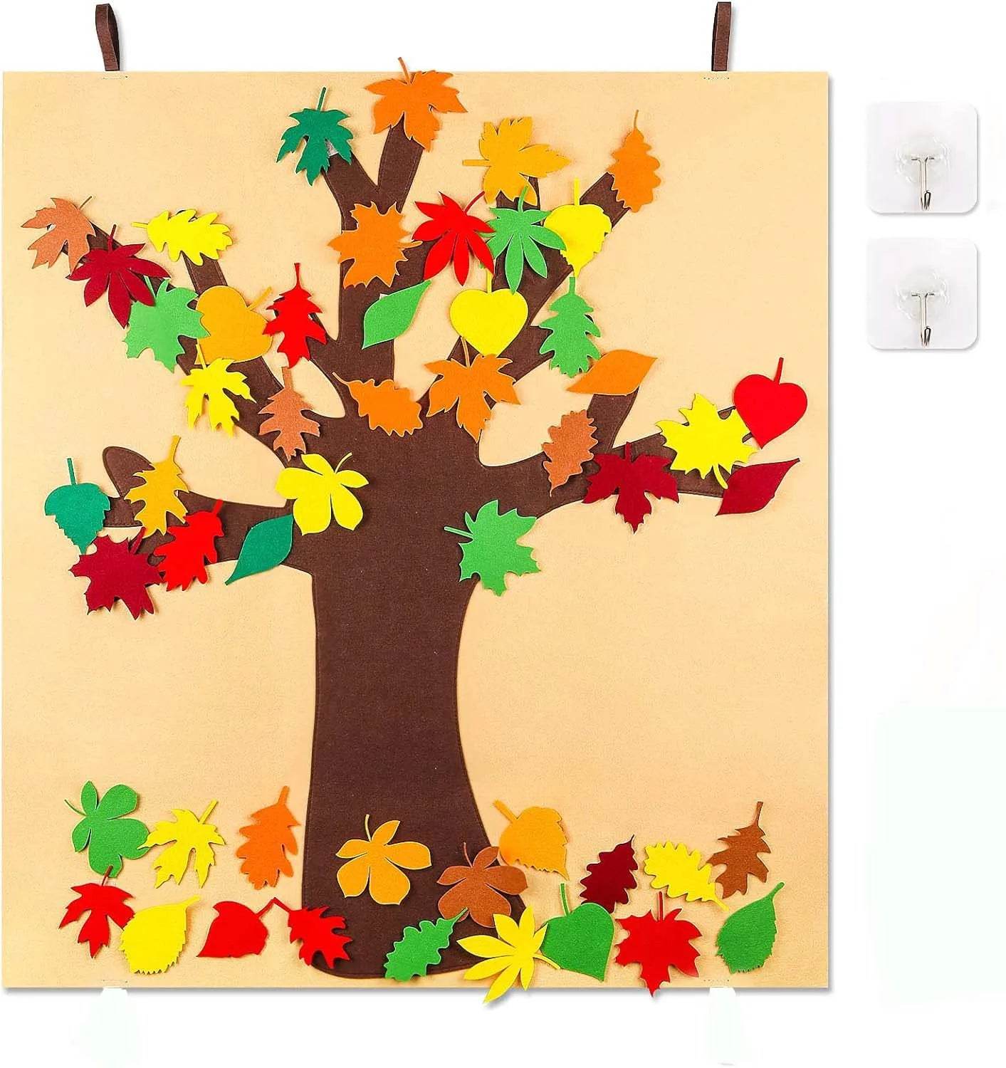 Thanksgiving Felt Tree Craft Kit Fall Tree Montessori Busy Board Family Decorations Activity Education Toy Wall Hanging Gifts - ToylandEU