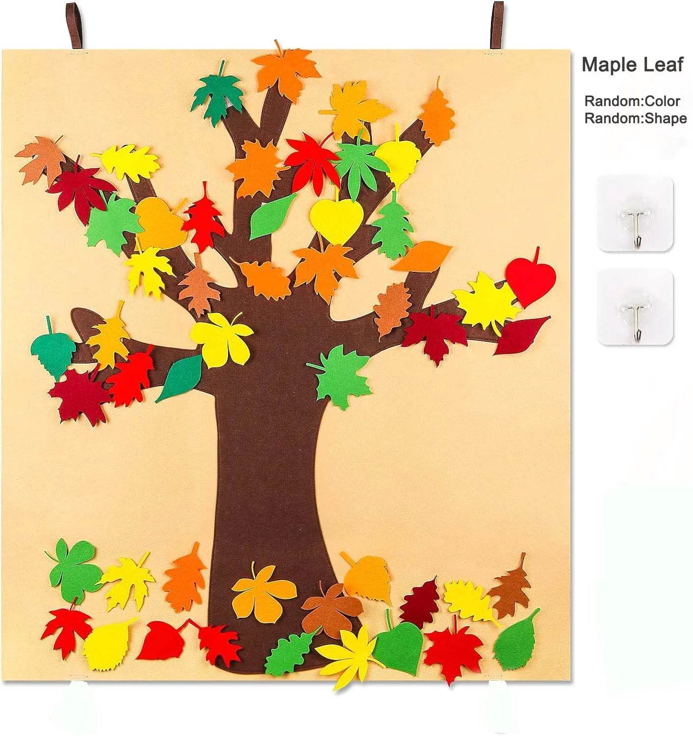 Thanksgiving Felt Tree Craft Kit Fall Tree Montessori Busy Board Family Decorations Activity Education Toy Wall Hanging Gifts - ToylandEU