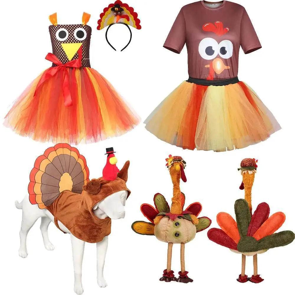  Thanksgiving Turkey Tutu Dress for Kids with Headband - Festive Fun! -  ToylandEU™