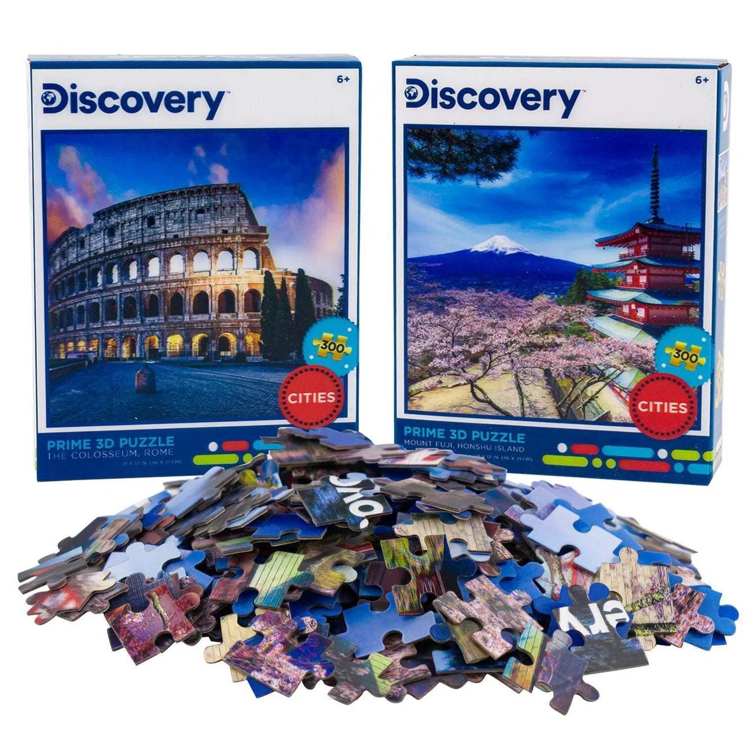 The Colosseum & Mount Fuji Set of 2 300 Piece Lenticular Jigsaw Puzzles Prime 3D - Puzzle Merchant