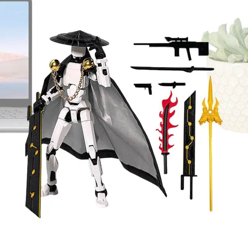 The Fifth Generation Multi-Jointed Movable Figure T13 Dummy Doll Kid Toys With Hat And Cloak Artistic Sense Collection Decor - ToylandEU