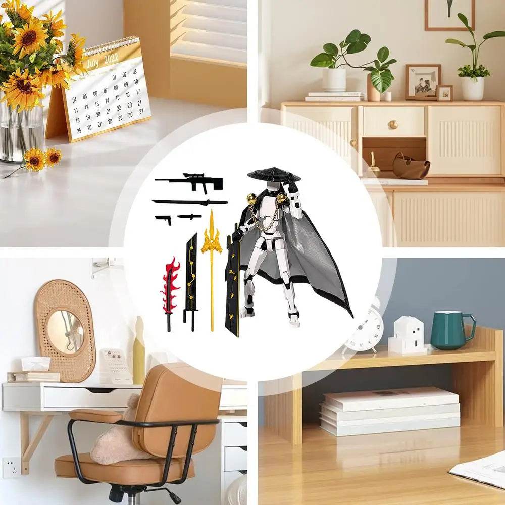 The Fifth Generation Multi-Jointed Movable Figure T13 Dummy Doll Kid Toys With Hat And Cloak Artistic Sense Collection Decor - ToylandEU