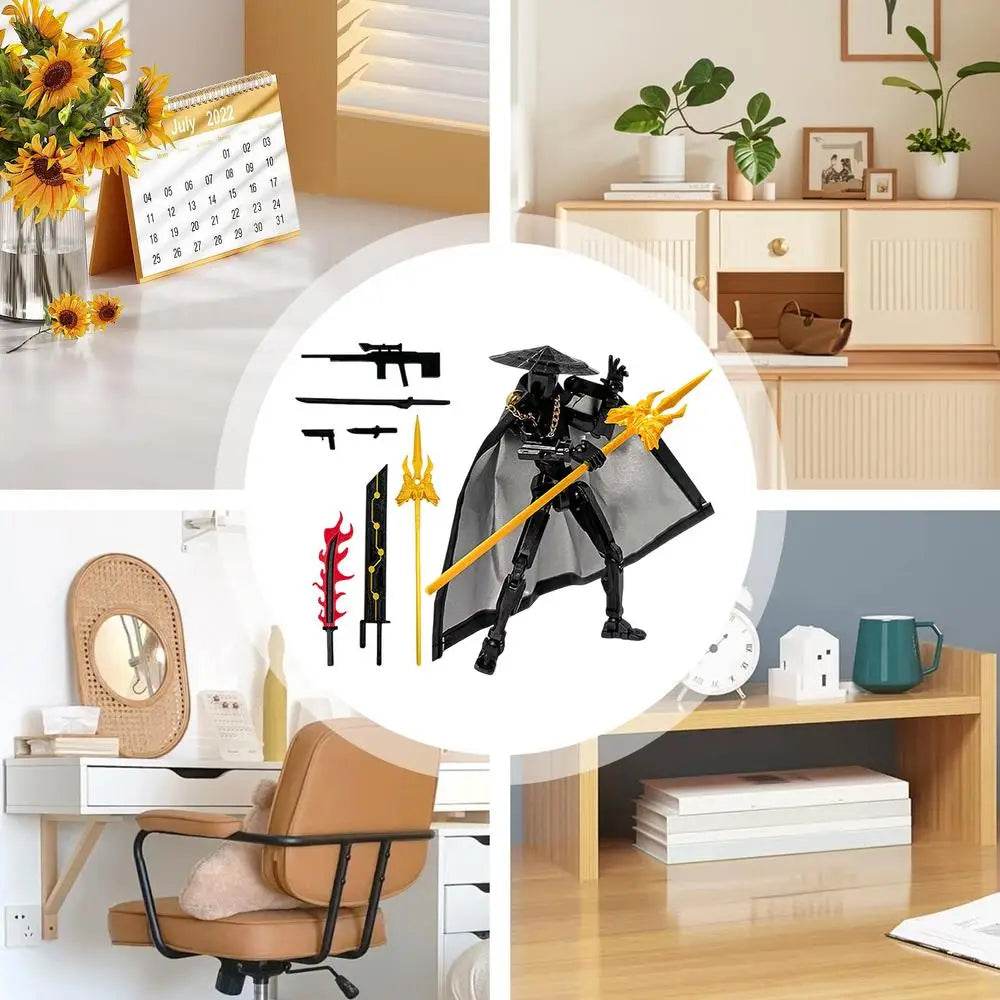 The Fifth Generation Multi-Jointed Movable Figure T13 Dummy Doll Kid Toys With Hat And Cloak Artistic Sense Collection Decor - ToylandEU