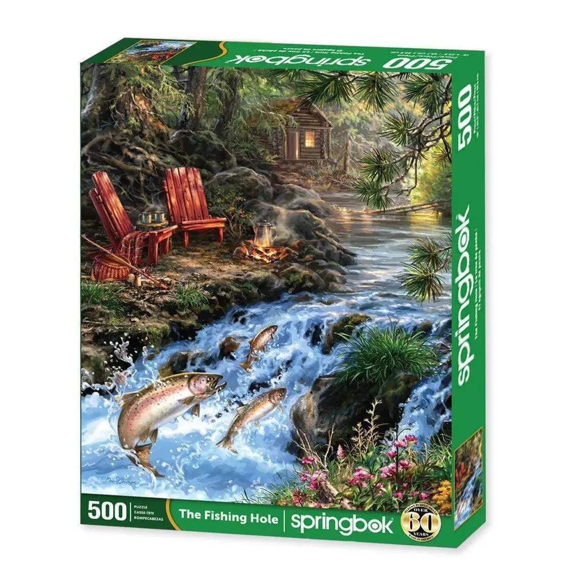 Fishing Hole 500 Piece Jigsaw Puzzle Premium Edition By Springbok - ToylandEU