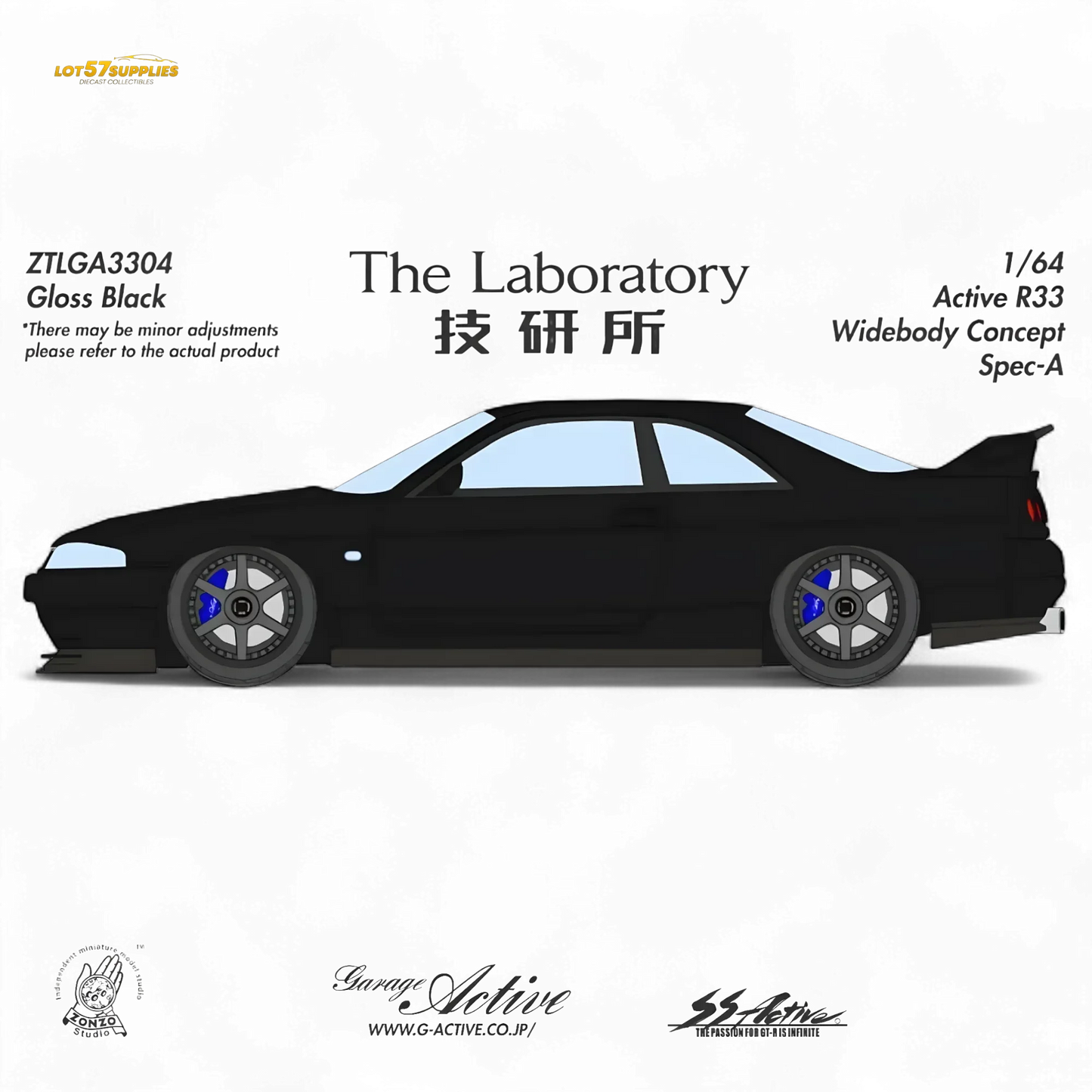 (Pre-Order) The Laboratory x ZONZO Nissan R33 Widebody Concept Spec-A - Pure Black 1/64 - ToylandEU