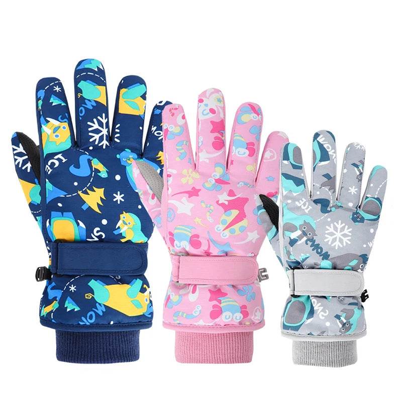 Thickened Kids Ski Gloves Waterproof Cartoon Boys And Girls - ToylandEU