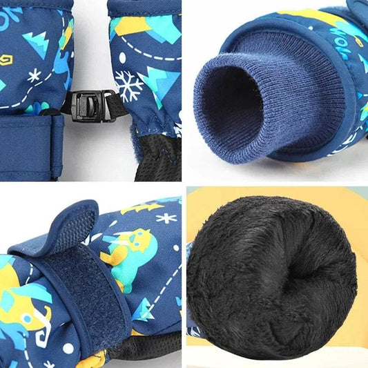 Thickened Kids Ski Gloves Waterproof Cartoon Boys And Girls - ToylandEU