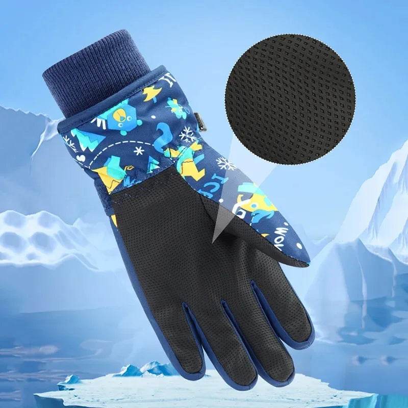 Thickened Kids Ski Gloves Waterproof Cartoon Boys And Girls - ToylandEU