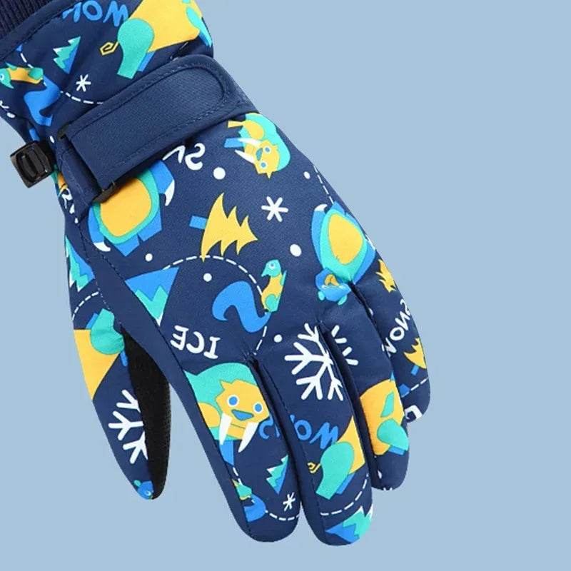 Thickened Kids Ski Gloves Waterproof Cartoon Boys And Girls - ToylandEU