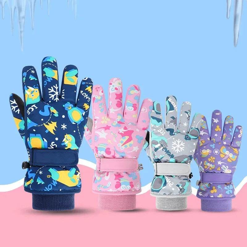 Thickened Kids Ski Gloves Waterproof Cartoon Boys And Girls - ToylandEU