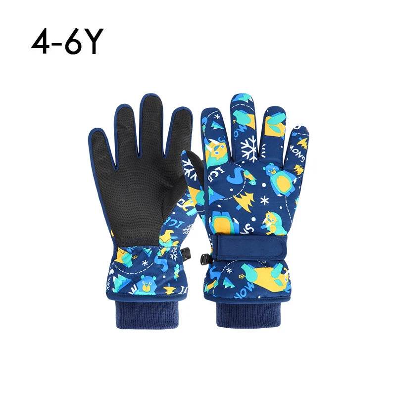 Thickened Kids Ski Gloves Waterproof Cartoon Boys And Girls - ToylandEU