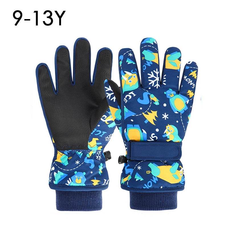 Thickened Kids Ski Gloves Waterproof Cartoon Boys And Girls - ToylandEU