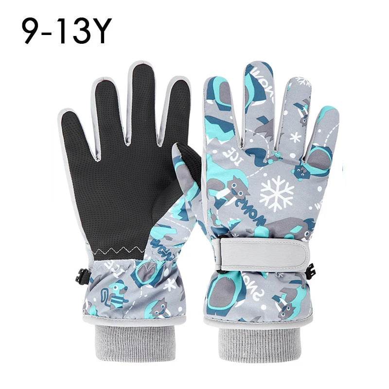 Thickened Kids Ski Gloves Waterproof Cartoon Boys And Girls - ToylandEU