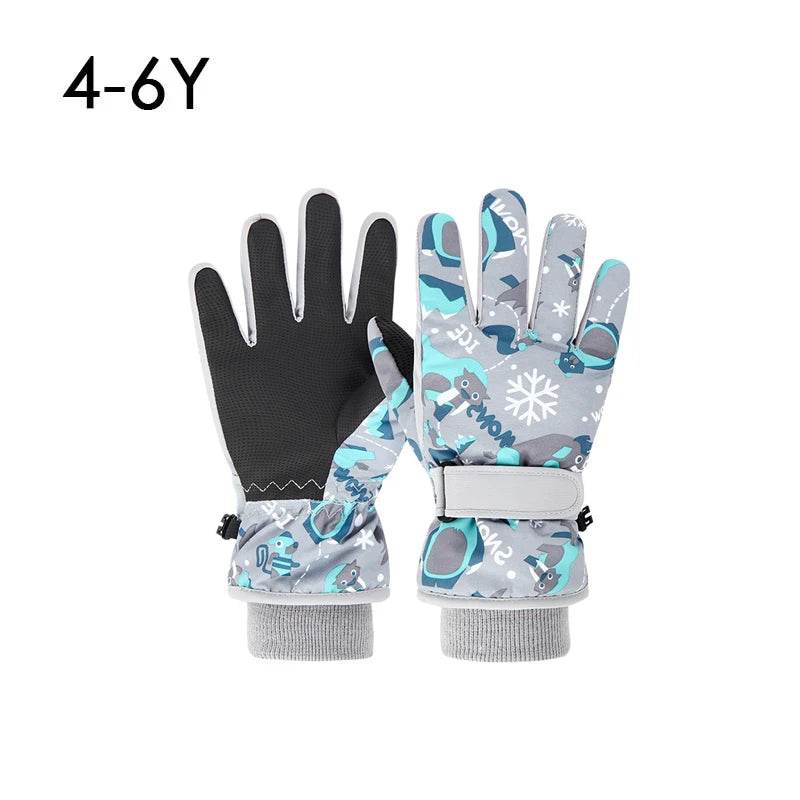 Thickened Kids Ski Gloves Waterproof Cartoon Boys And Girls - ToylandEU