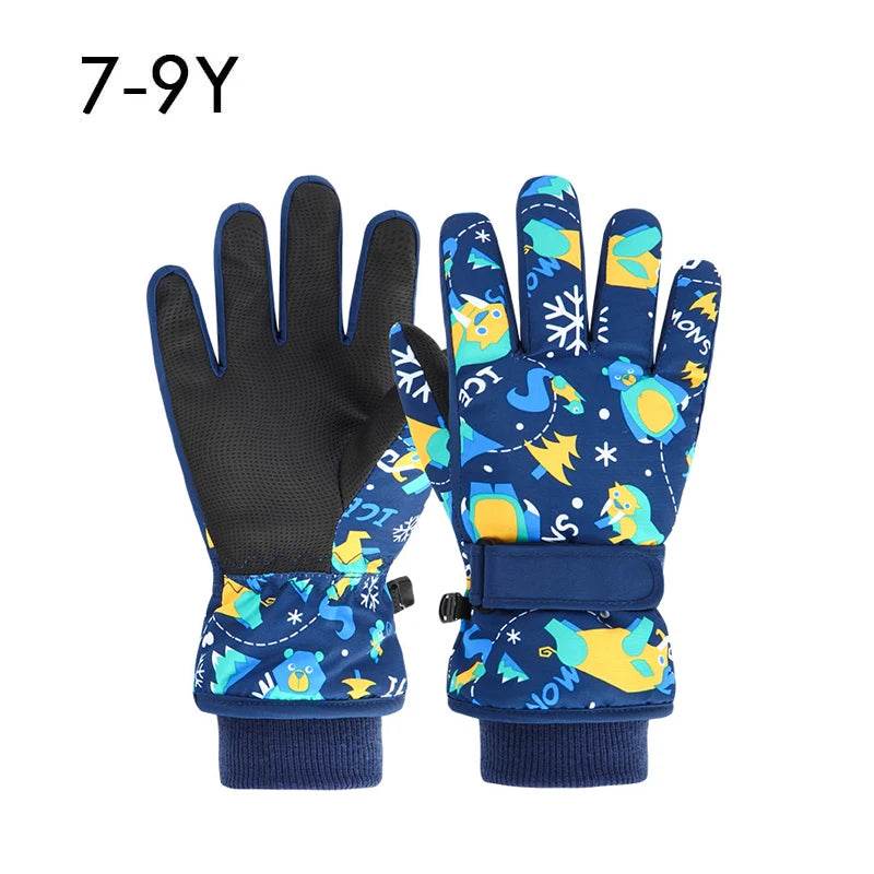 Thickened Kids Ski Gloves Waterproof Cartoon Boys And Girls - ToylandEU