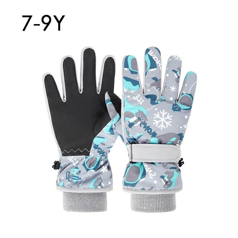 Thickened Kids Ski Gloves Waterproof Cartoon Boys And Girls - ToylandEU