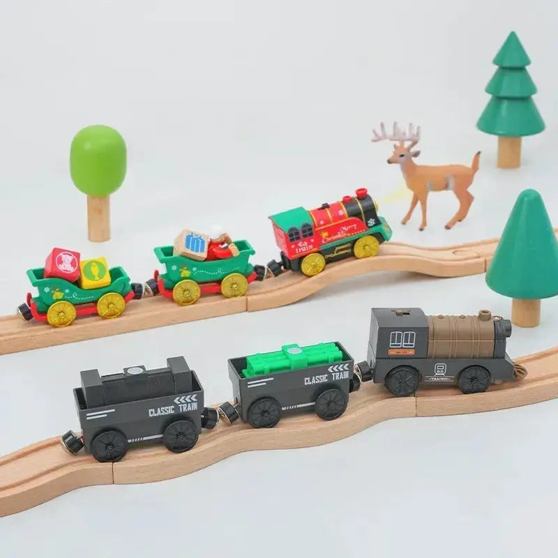 Thomas And Brio Compatible Wooden Train Set With Durable Cars - ToylandEU