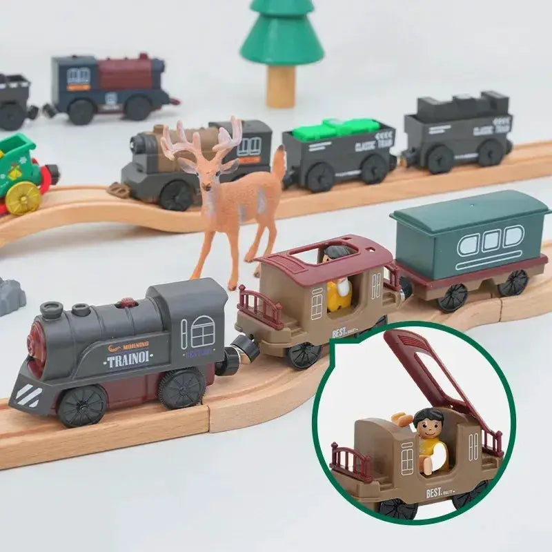 Thomas And Brio Compatible Wooden Train Set With Durable Cars - ToylandEU