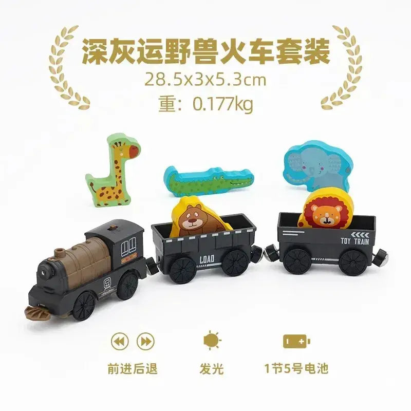 Thomas And Brio Compatible Wooden Train Set With Durable Cars - ToylandEU