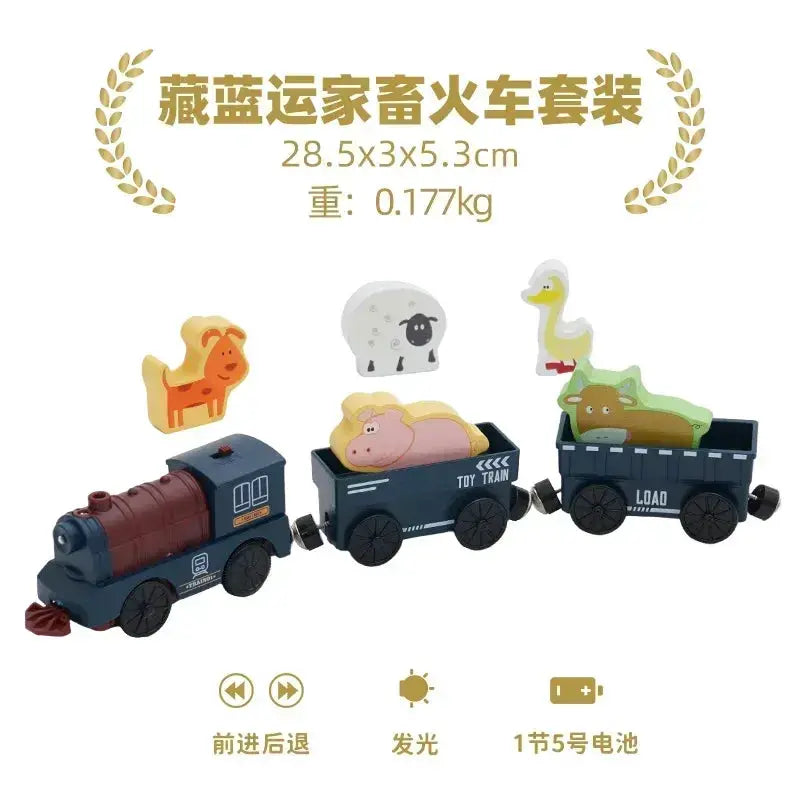Thomas And Brio Compatible Wooden Train Set With Durable Cars - ToylandEU
