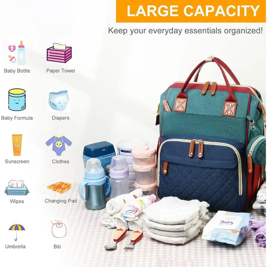 Three In One Diaper Bag Backpack With Foldable Changing Pad - ToylandEU